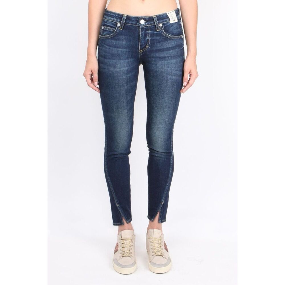 AMO Dark Blue Skinny Jeans with Ankle Vents